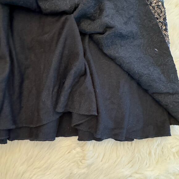 Maria Bianca Nero Black Stretch Sequin Circle Mini Dress Small NWT - Picture 4 of 10